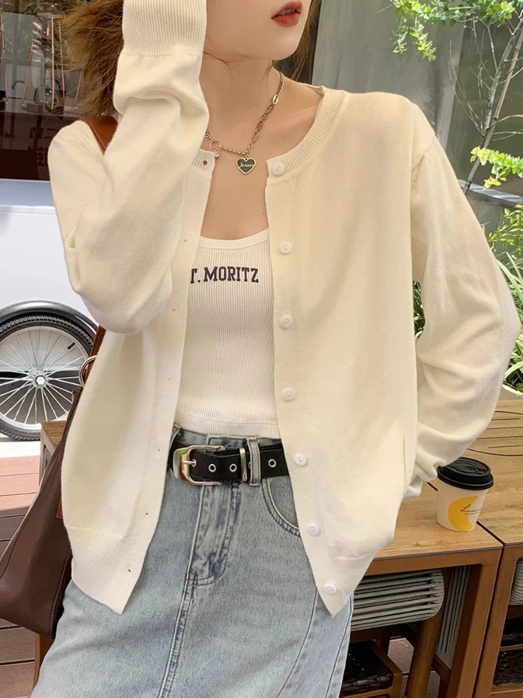 Slim Fit Knit Cardigan – Long Sleeve Soft Casual