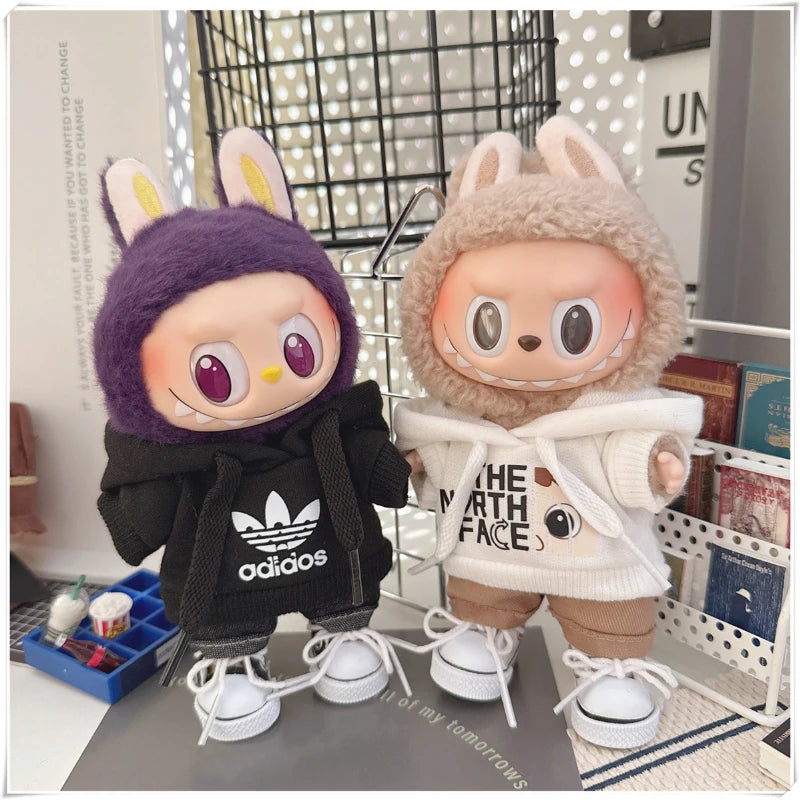 Labubu Doll Clothes (15/17cm) – Hoodie & Pants Set