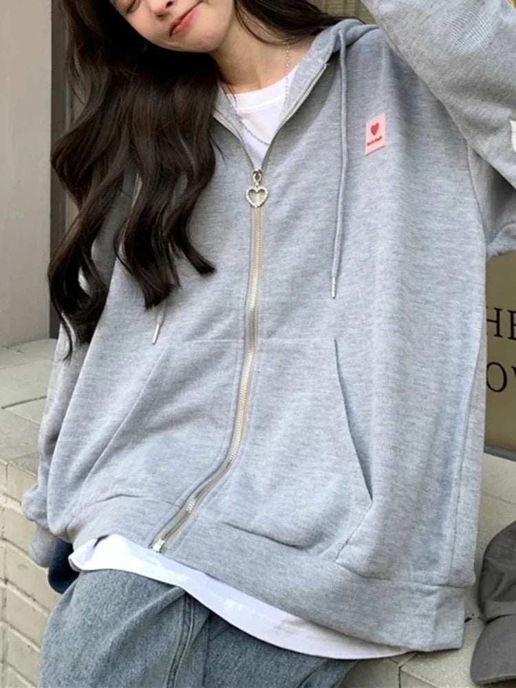 Embroidered Hoodie – Zip-Up Streetwear Top