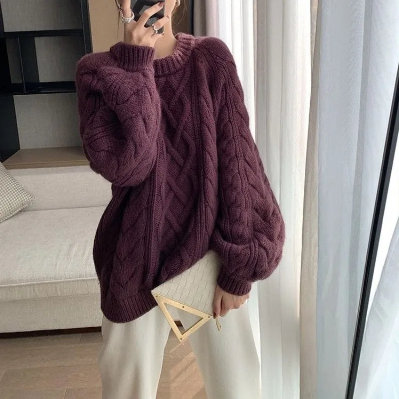 Turtle Neck Sweater – Basic Solid Knit Pullover