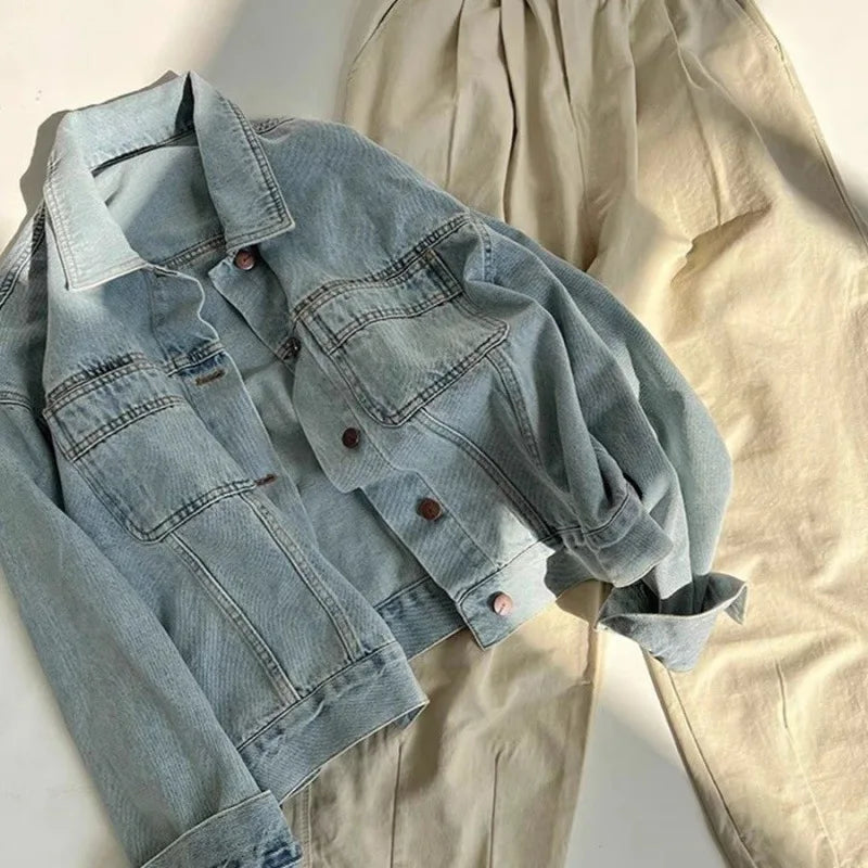 Wash Cotton Shirt – Loose-Fit Retro Denim Style
