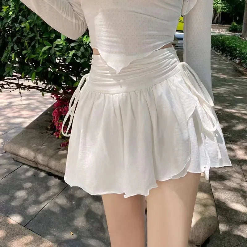 Drawstring Pleated Mini Skirt – Girly All-Match Style