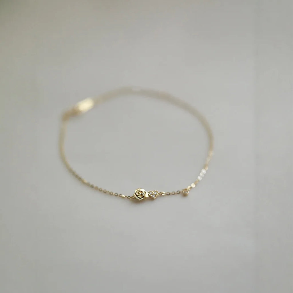 925 Sterling Silver Zircon Rose Bracelet