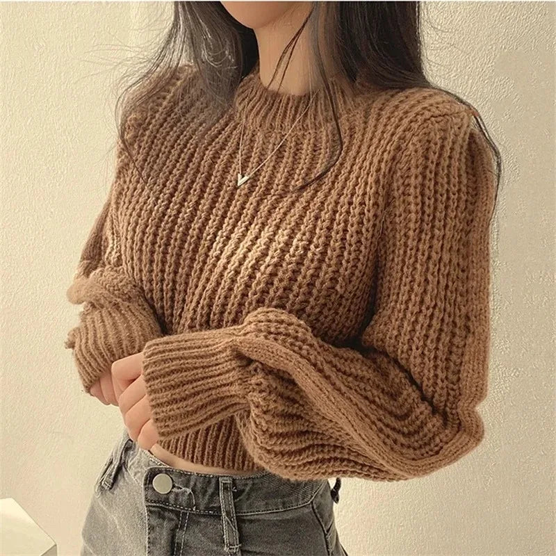 Khaki Striped Patchwork Pullover — Festive Knit