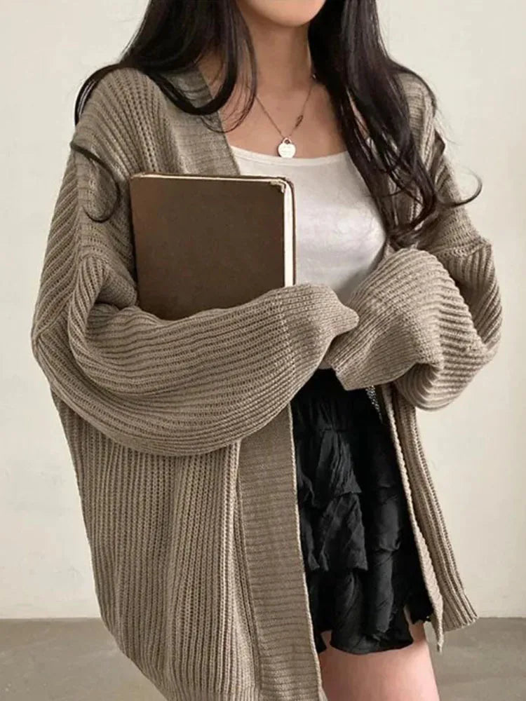 Oversized Knit Cardigan – Lazy Wind Vintage Look
