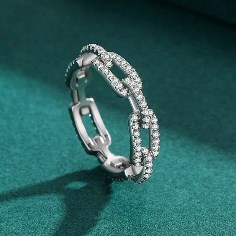925 Silver Geometric Zircon Stackable Ring
