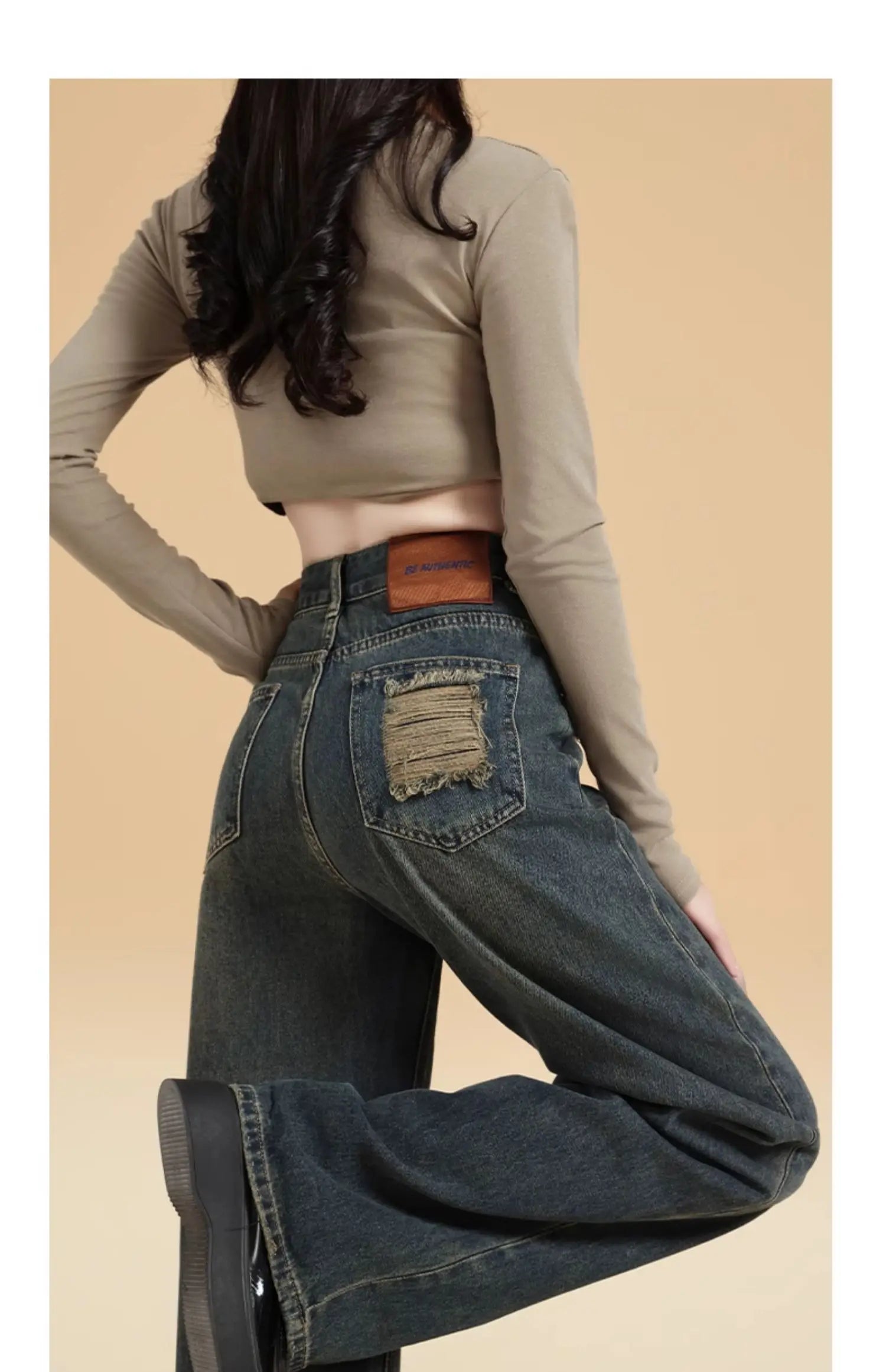 Wide Leg Jeans – Vintage Button Fly High Waist Baggy Style