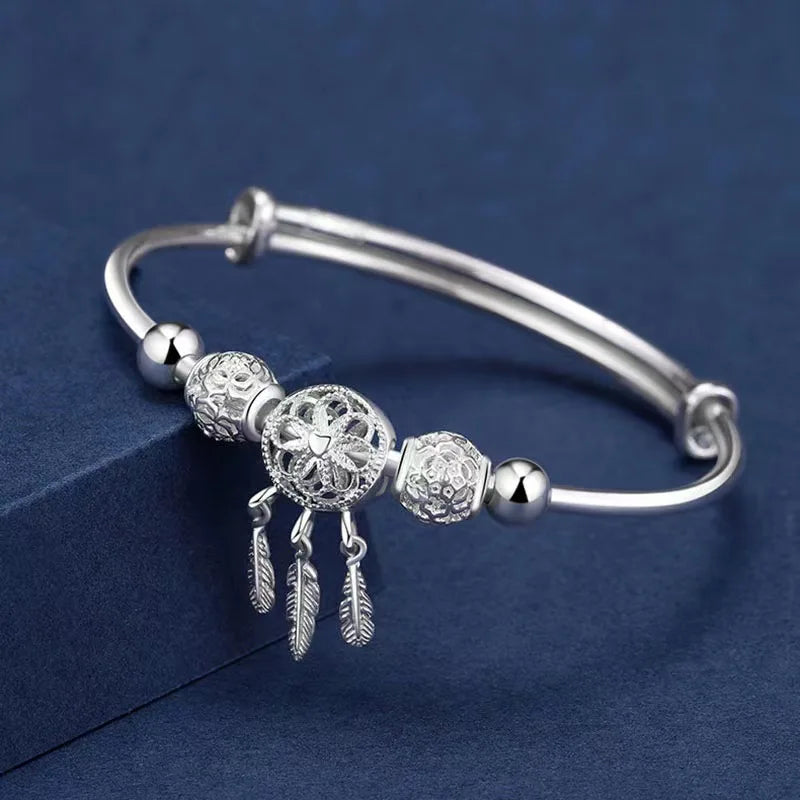 925 Sterling Silver Zircon Bow Bracelet