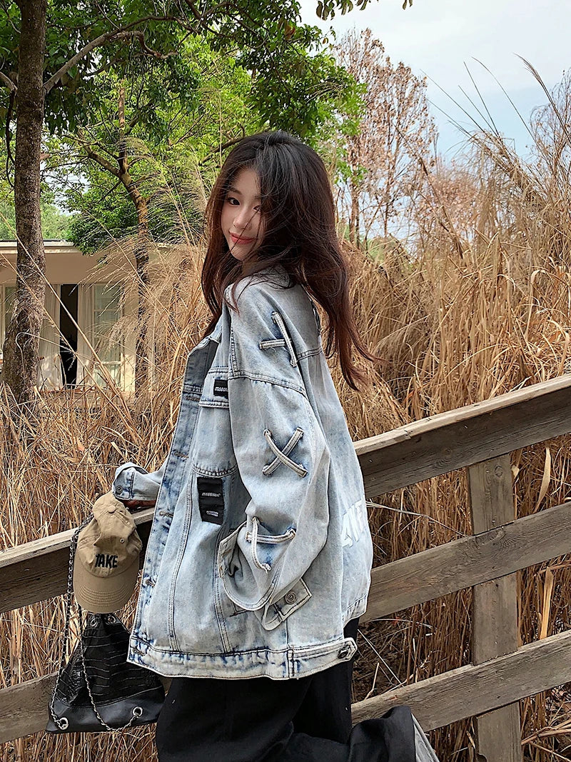 Loose Denim Jacket – Oversized Spring Couple Style