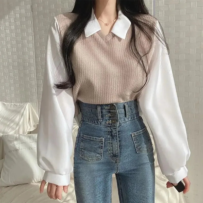 Polo Collar Blouse
