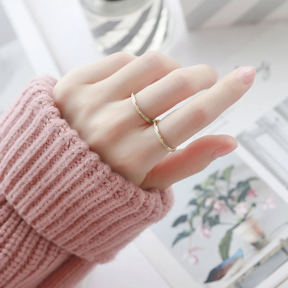 Stainless Steel Frosted Gold Ring