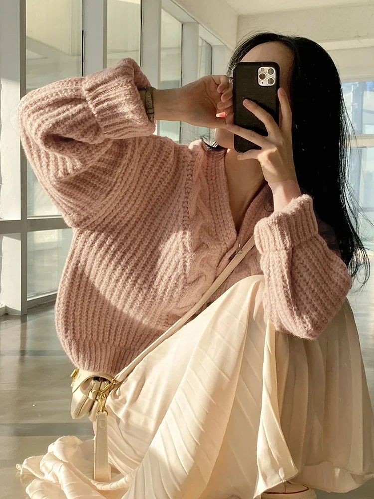 Thick Knit Cardigan – Loose & Simple