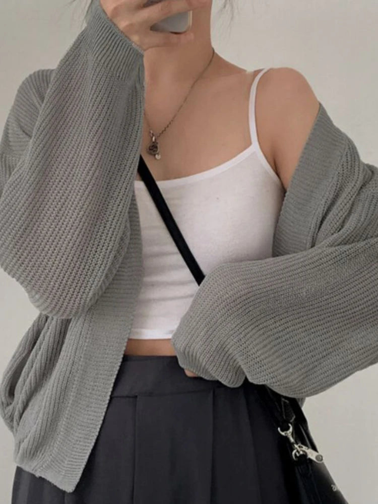 White Knit Cardigan – Summer UV Long Sleeve