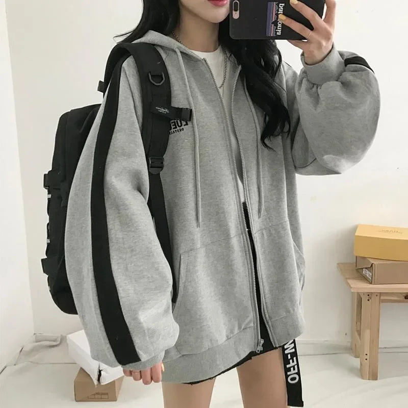 Thick Zip Hoodie – Loose Fit Sweatshirt Jacket