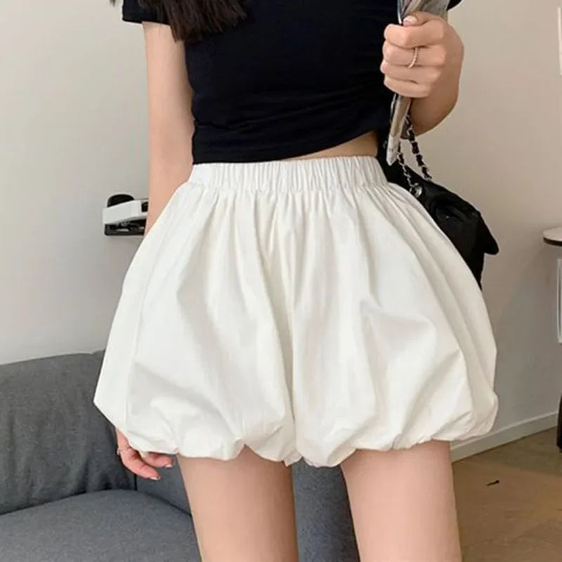 Fluffy Bloomer Shorts – High Waist, Loose & Comfy Spring Style