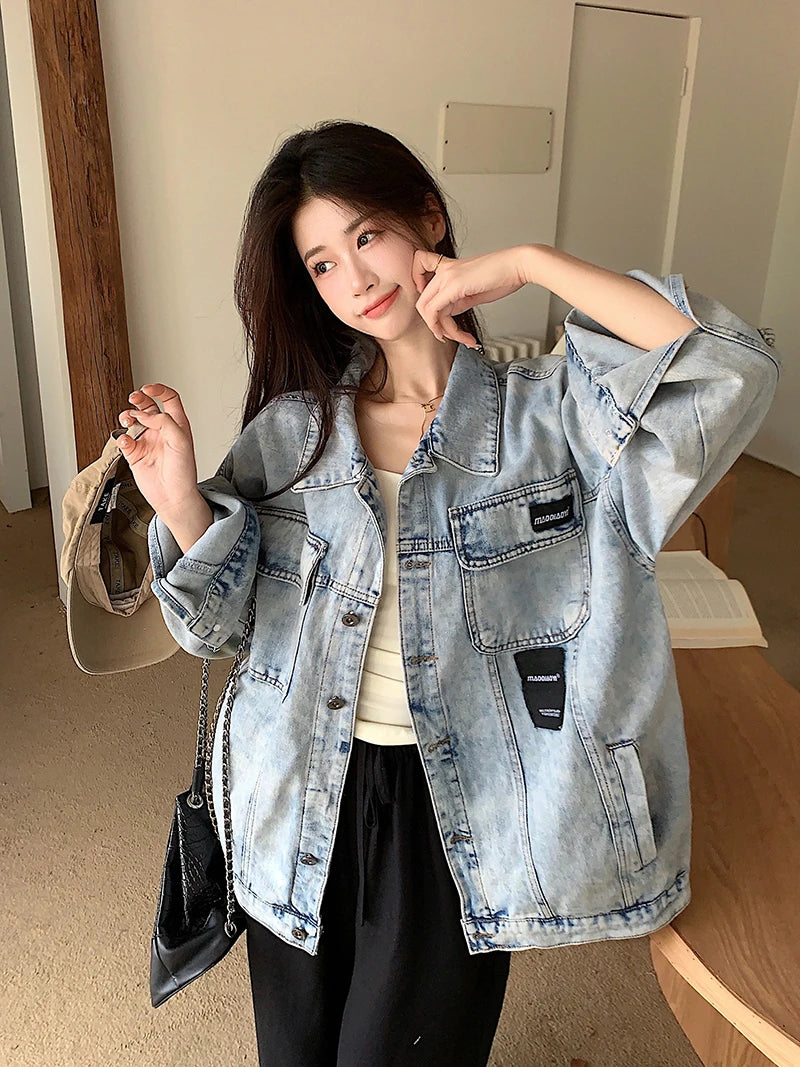 Loose Denim Jacket – Oversized Spring Couple Style