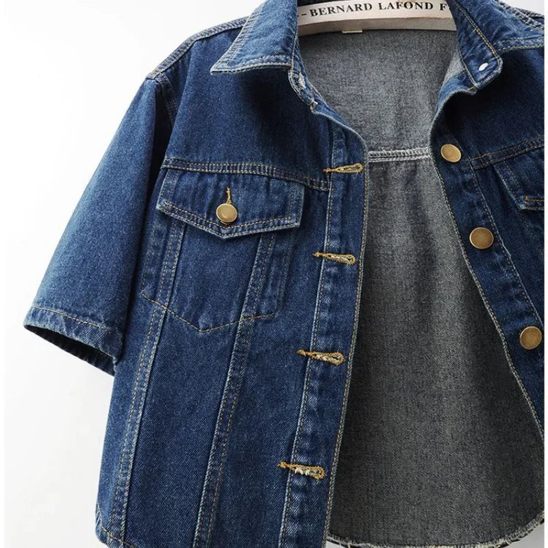 Mini Knit Jacket – Short Sleeve Cropped Outer
