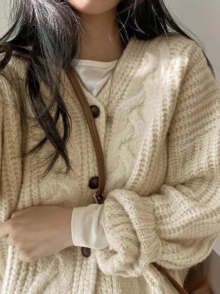 Thick Knit Cardigan – Loose & Simple