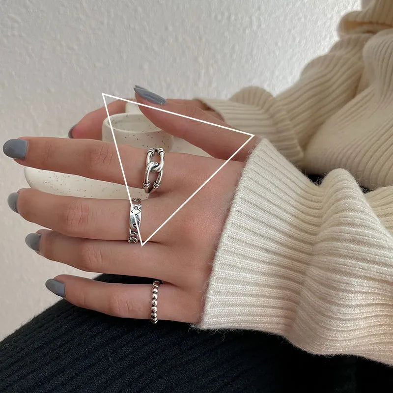 925 Silver Cross Hollow Finger Ring – Creative