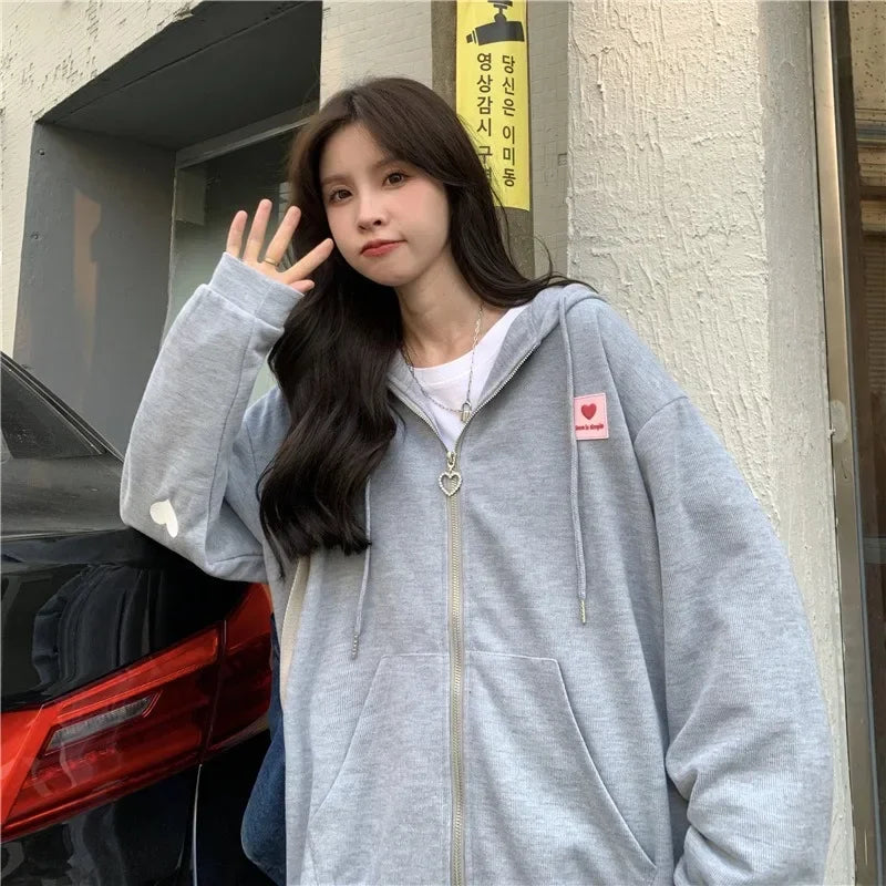 Zip-Up Spring Hoodie – V-Neck Thin Cardigan