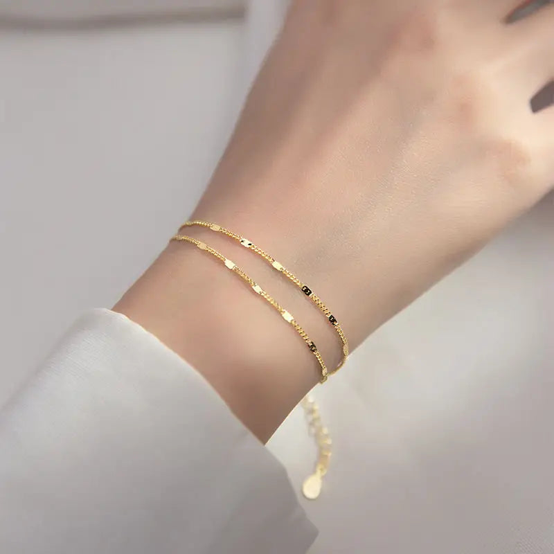 925 Silver Double-Layer Splicing Bracelet