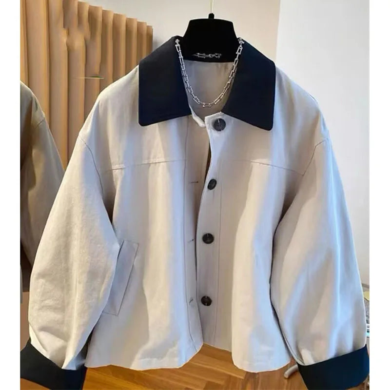 Flip Collar Windbreaker – Lightweight Loose Fit