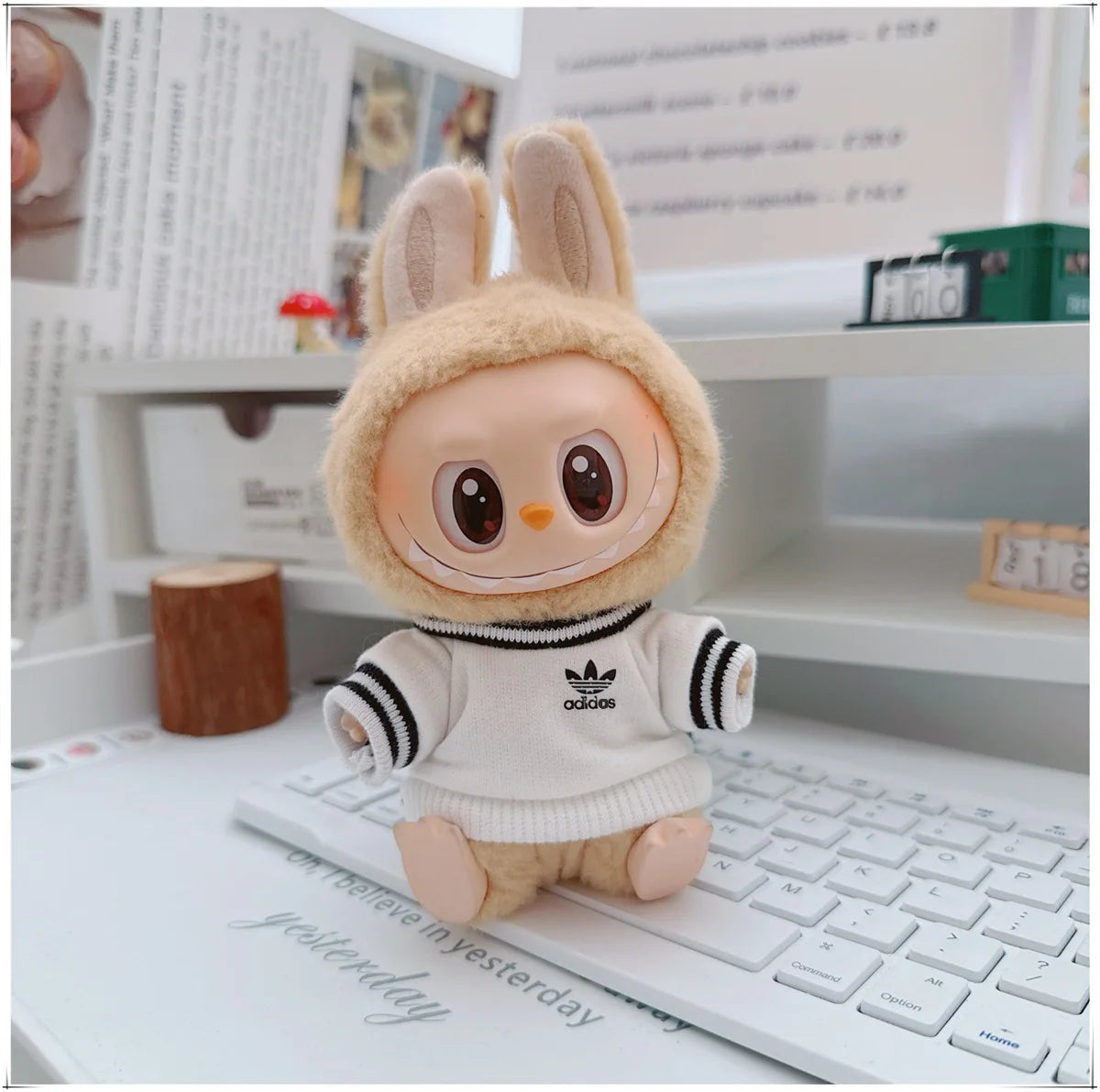 Labubu Doll Clothes (15/17cm) – Hoodie & Pants Set