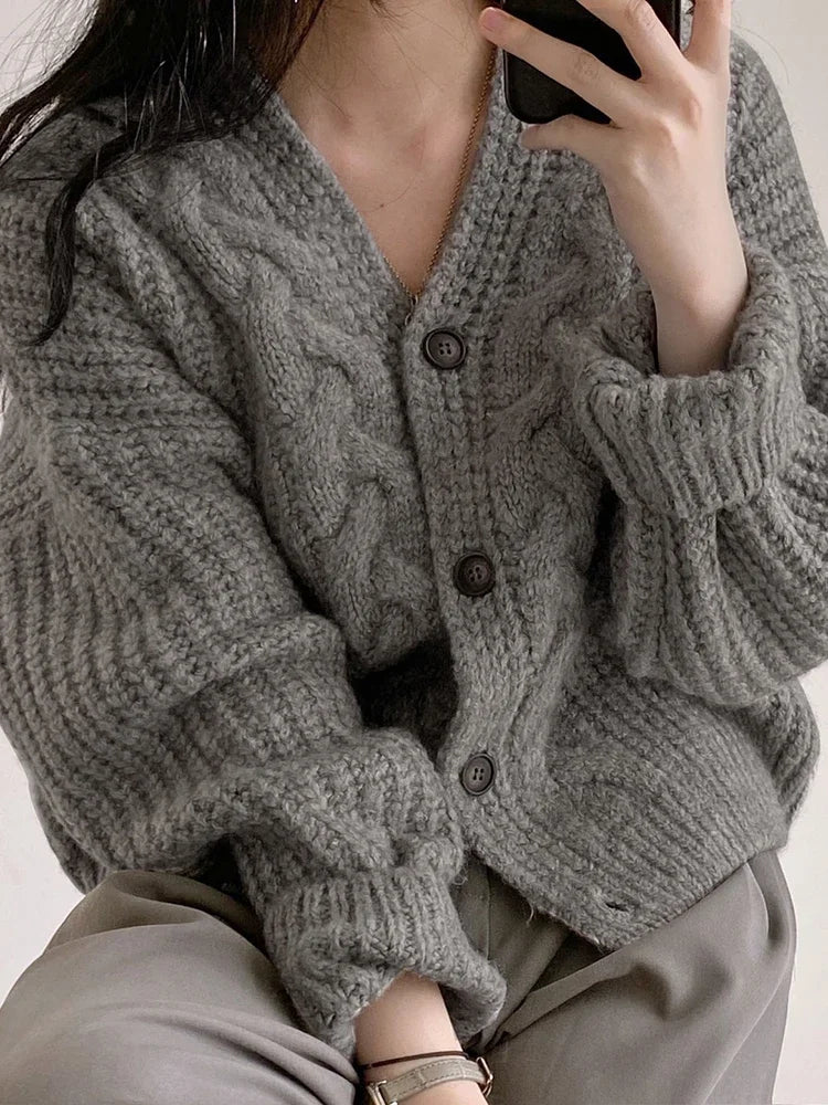 Thick Knit Cardigan – Loose & Simple