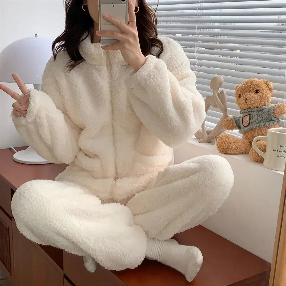 Sweet Turtleneck Pajama Set – Cozy Thick Homewear