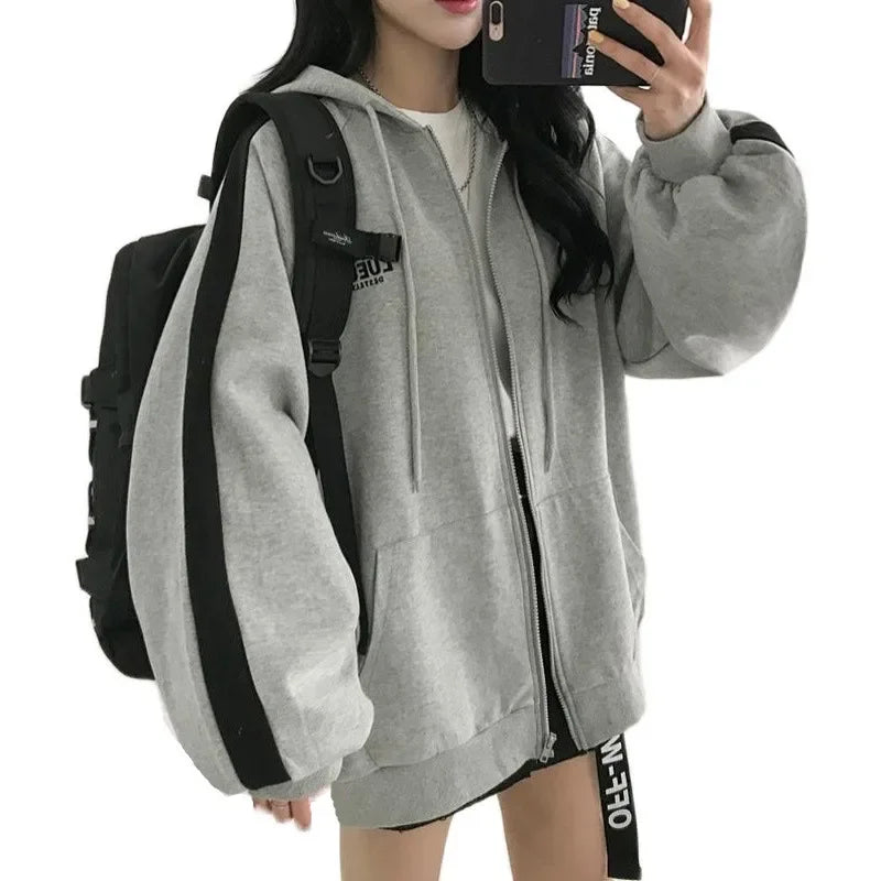Thick Zip Hoodie – Loose Fit Sweatshirt Jacket