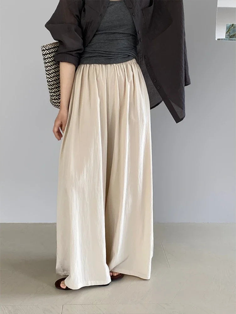 Summer Black Loose Casual Pants – High Waist Wide Leg