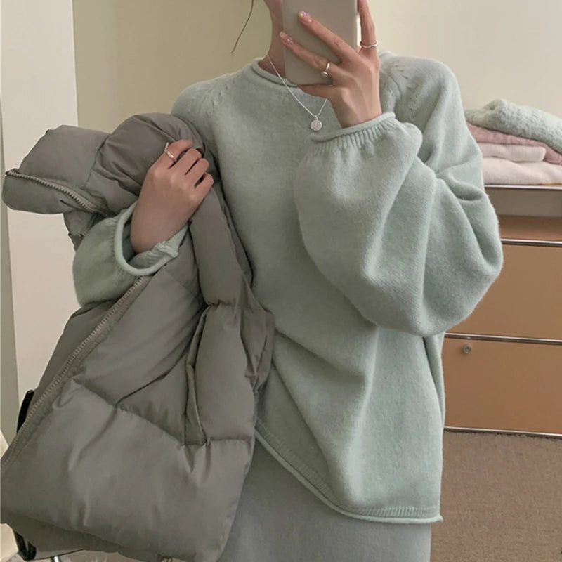 Cartoon Logo O-Neck Sweater — Casual Jumper