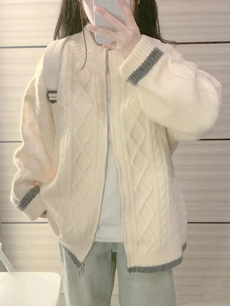Zipper Cardigan Sweater Coat – Long Sleeve