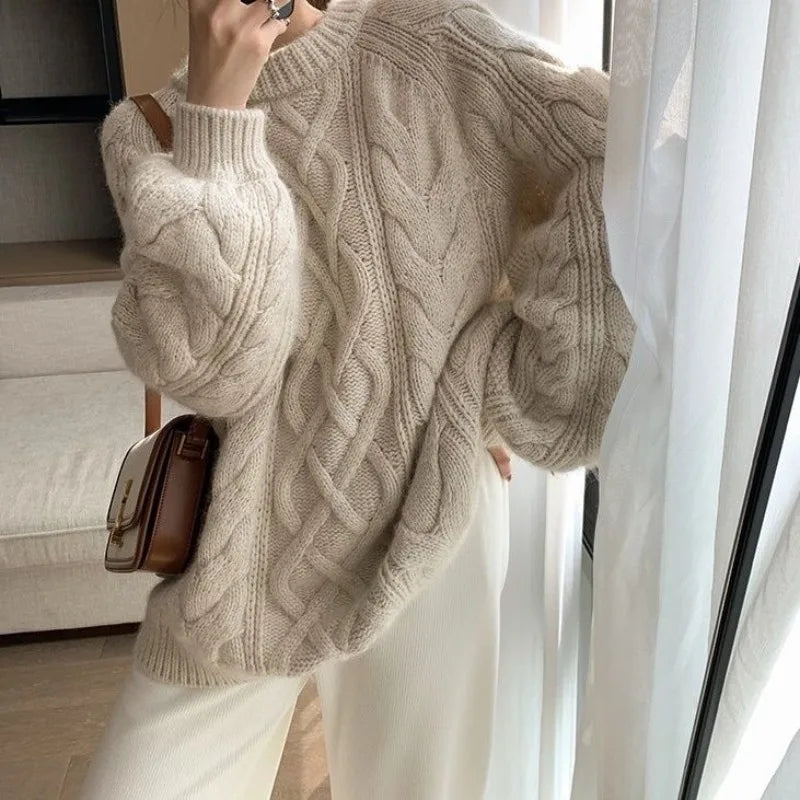 Turtle Neck Sweater – Basic Solid Knit Pullover