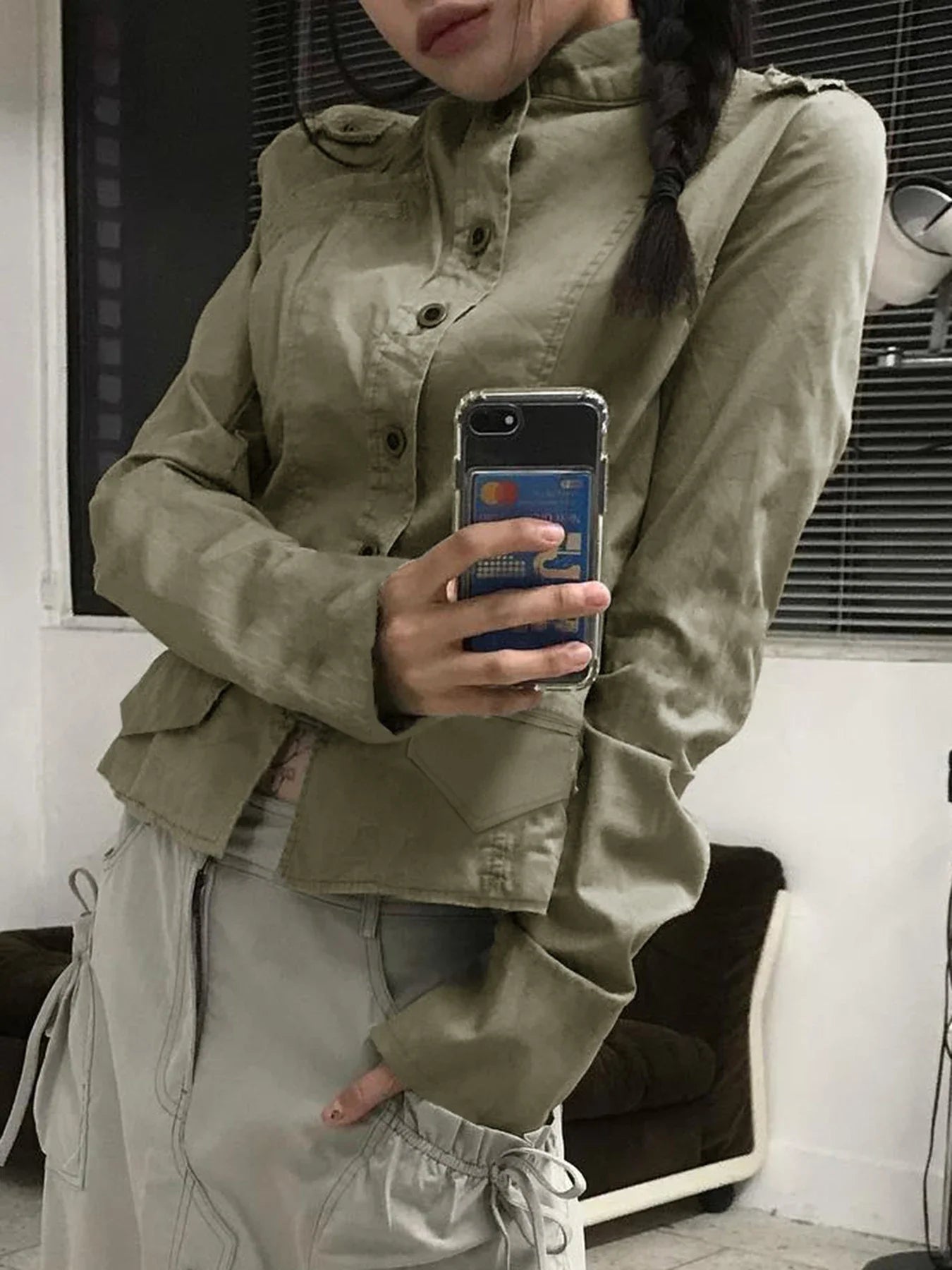 Green Cargo Jacket – Slim & Structured