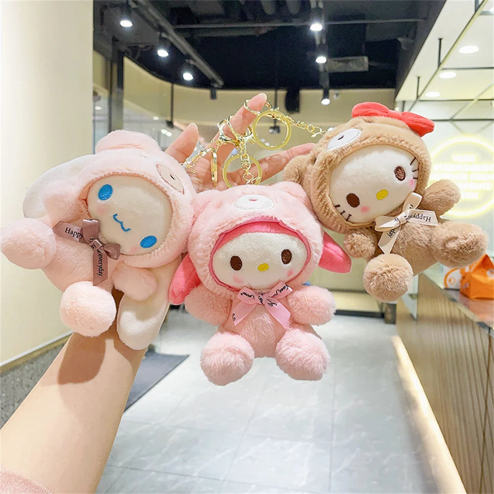 Sanrio Kuromi Plush Keychain – Cute Figure Bag/Car Pendant