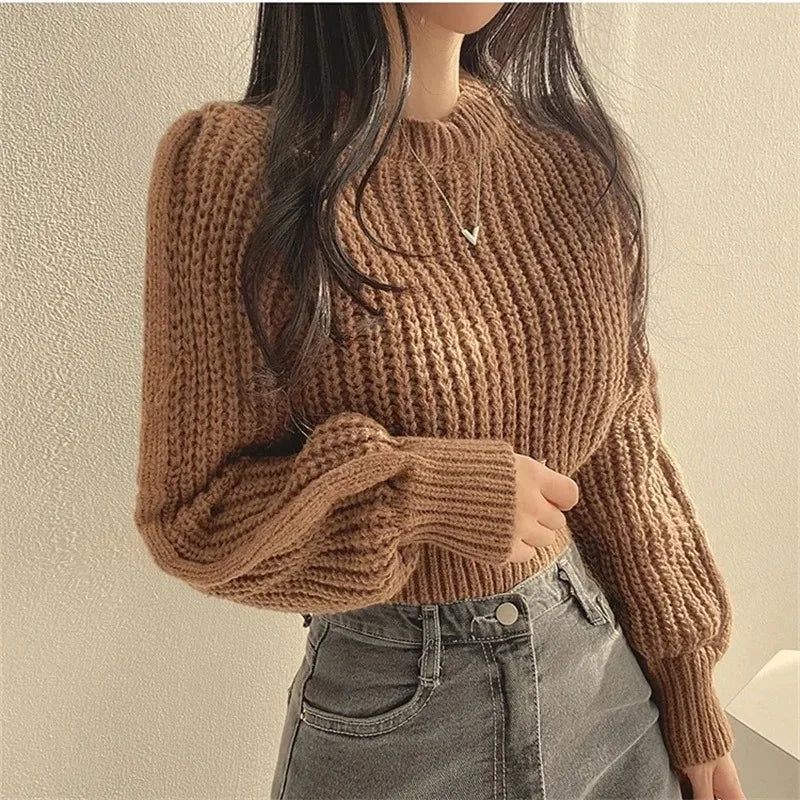 Khaki Striped Patchwork Pullover — Festive Knit
