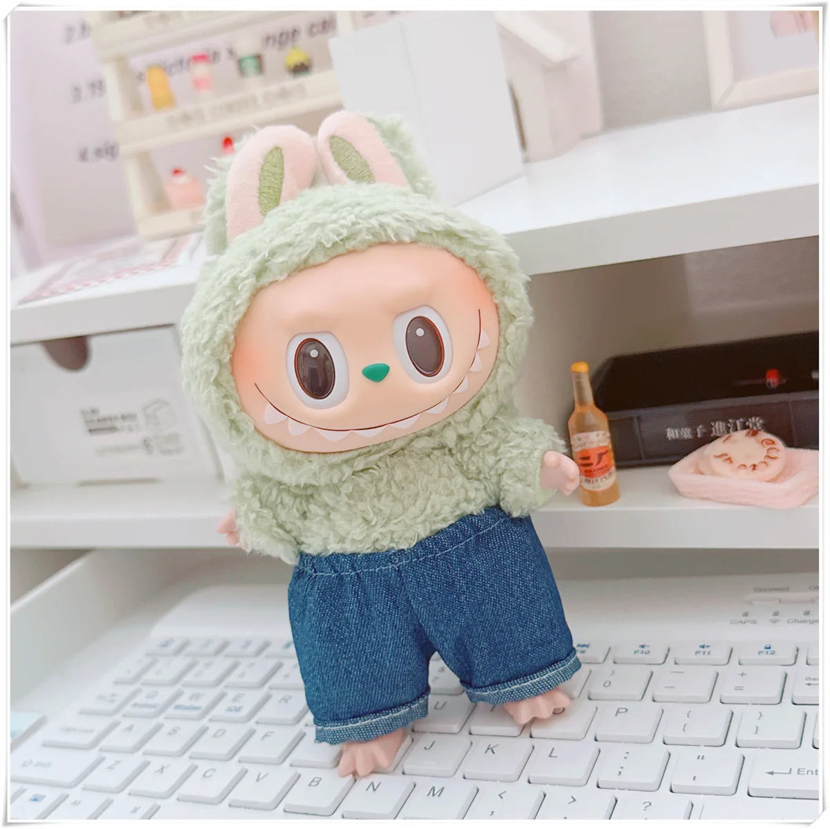 Labubu Doll Clothes (15/17cm) – Hoodie & Pants Set