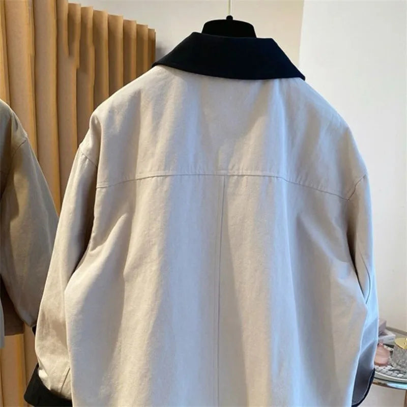 Flip Collar Windbreaker – Lightweight Loose Fit