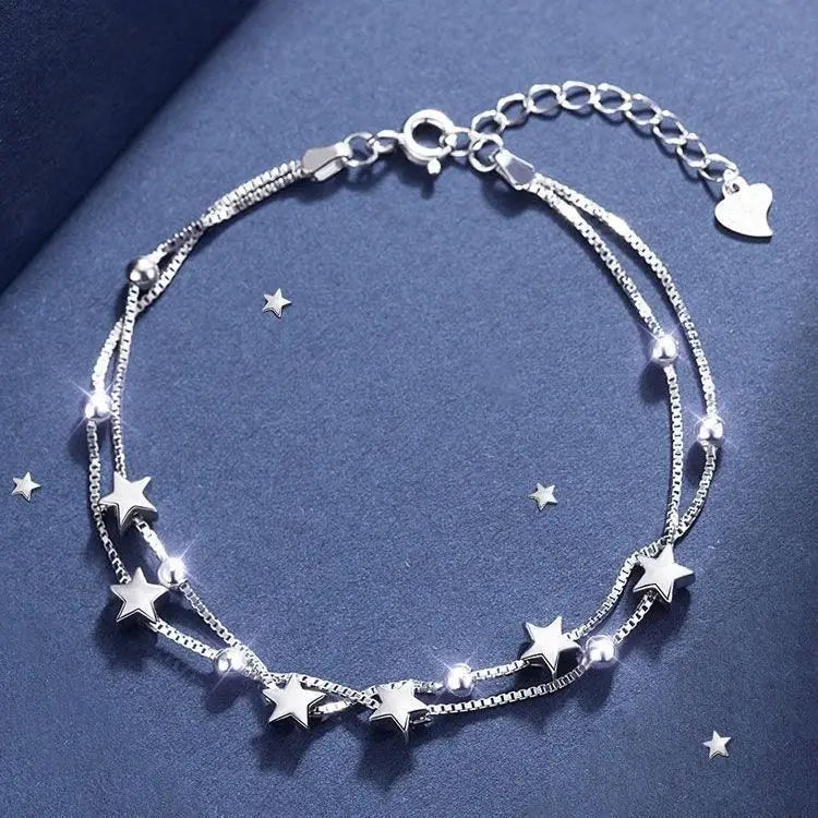 925 Sterling Silver Zircon Bow Bracelet