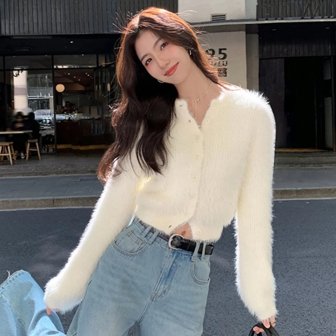 Mock-Neck Rib Knit — Slim Pullover