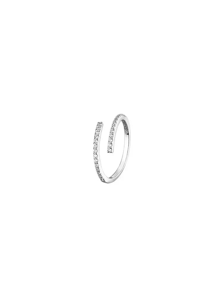 925 Silver Adjustable Zircon Ring