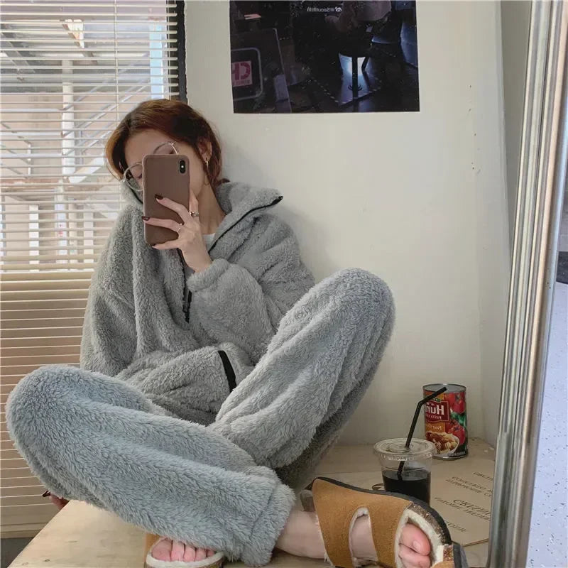 Sweet Turtleneck Pajama Set – Cozy Thick Homewear