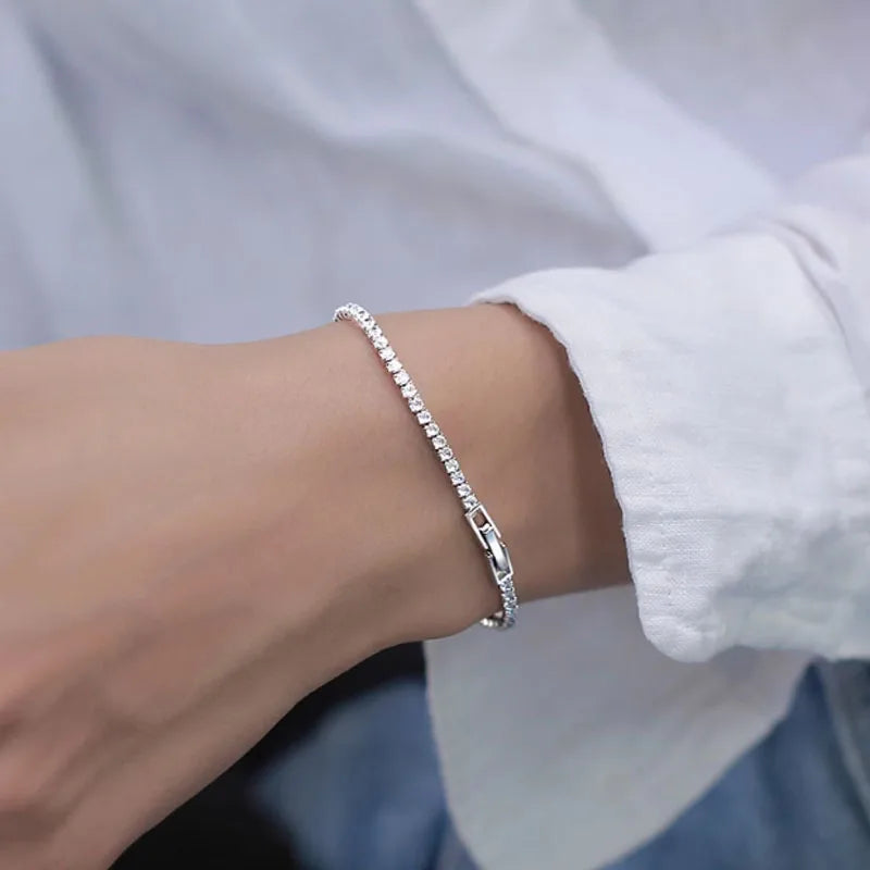 925 Sterling Silver Zircon Austrian Crystal Bracelet