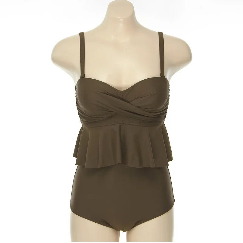 High Waist Ruffle Bikini Set – Push-Up Two-Piece Swimwear