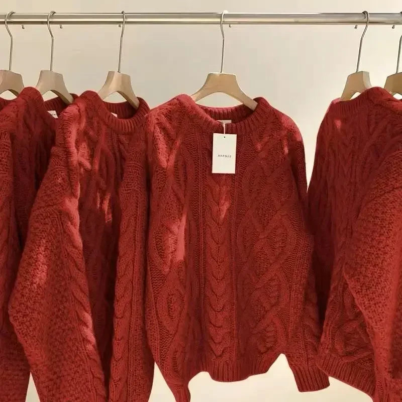 Off-White Fried Dough Twist Sweater – Thickened Wool Knit Top
