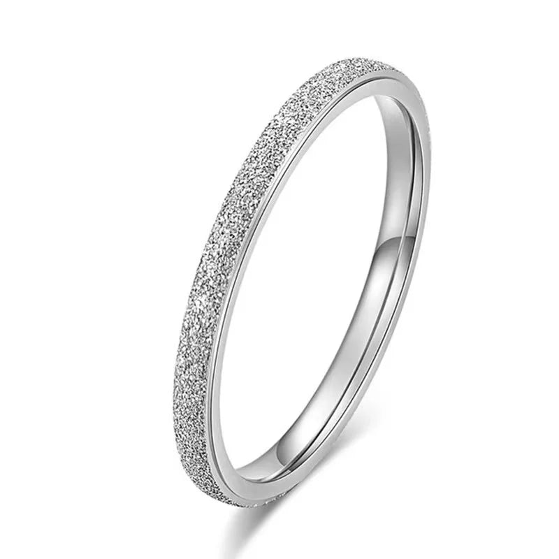Stainless Steel Frosted Gold Ring