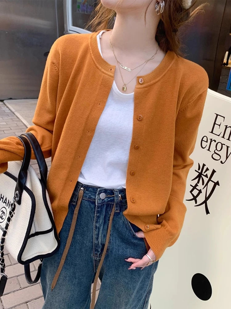 Slim Fit Knit Cardigan – Long Sleeve Soft Casual