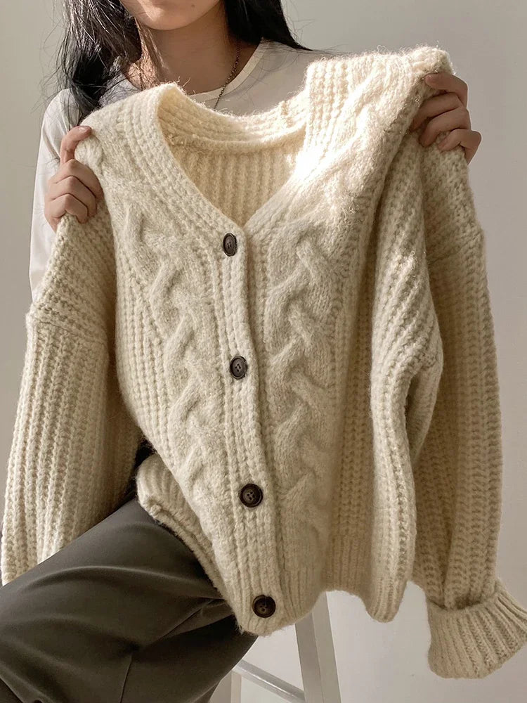 Thick Knit Cardigan – Loose & Simple