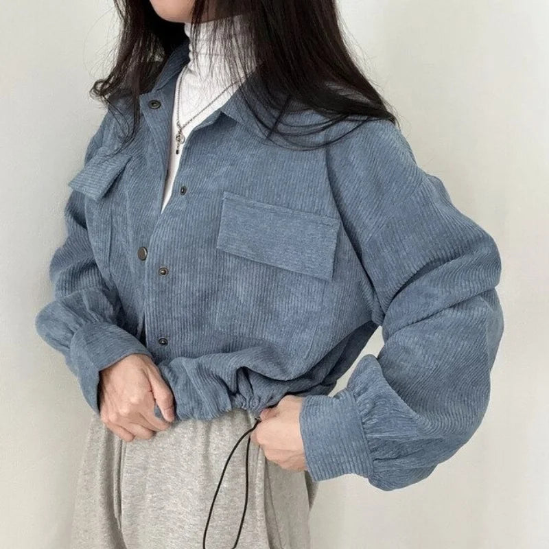 Corduroy Crop Jacket – Vintage Casual Fit